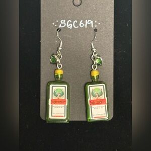 Jagermeister mini bottle dangle earrings